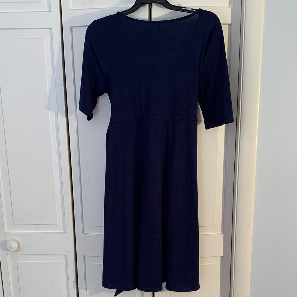 Mother Bee Maternity Navy Blue Midi Dress EUC - Picture 5 of 7